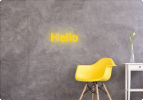Custom text: Hello